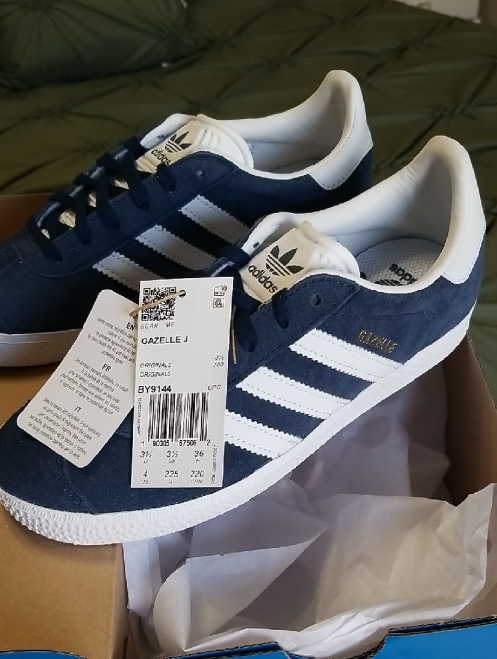 adidas Gazelle J Sneakers - Navy Blue White - Picture 2 of 5